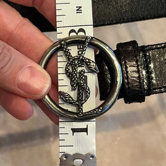 Yves Saint Laurent Leather Snake Monogram Belt - Picture 8 of 8